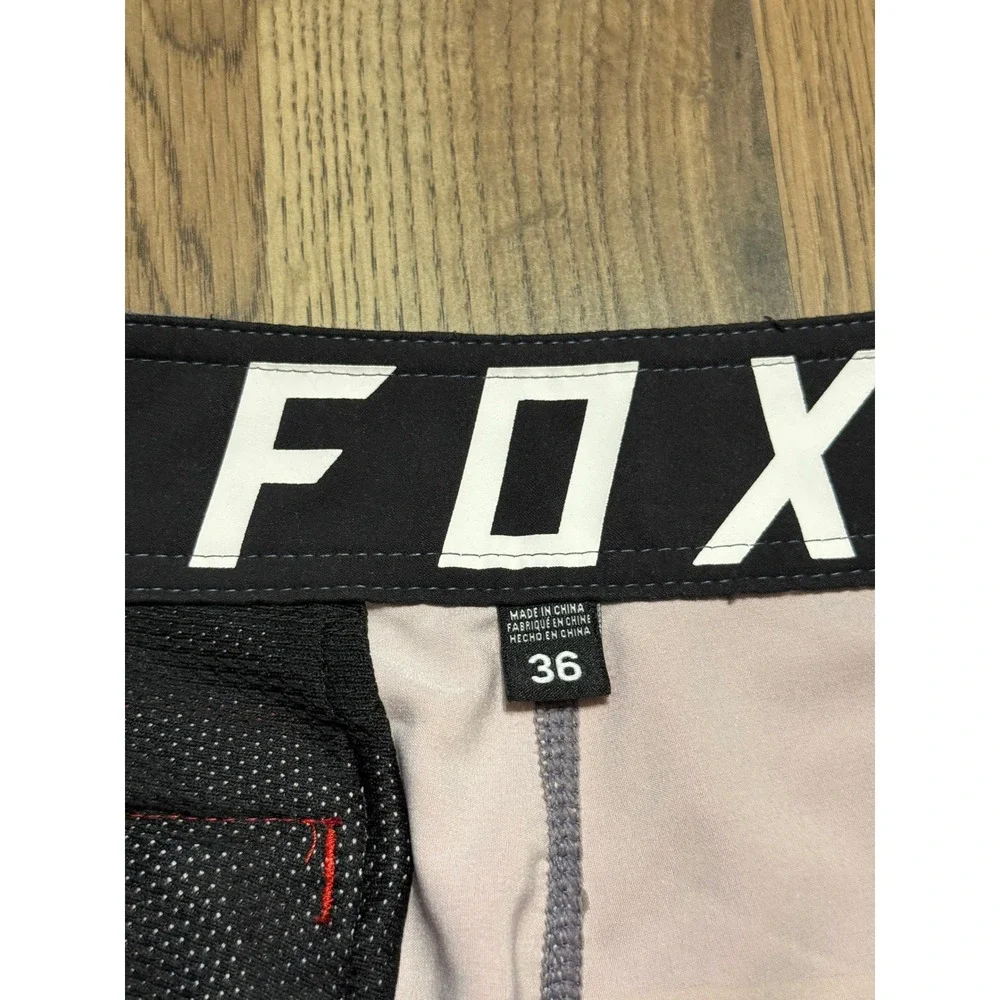 Fox Racing Board Shorts Mens Size 36 Blue Striped Swim Trunks Surf Retro Logo